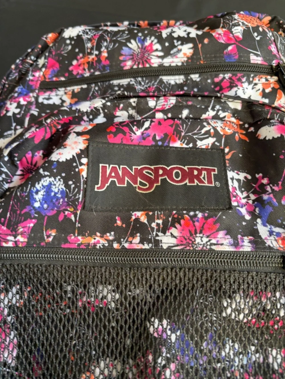 JanSport Black Floral Backpack Multicolor School Travel Book